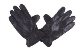 72 Pairs Men's Black Leather Winter Glove - Leather Gloves