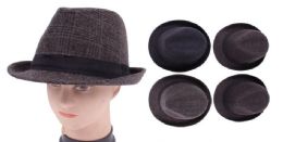 36 Wholesale Men's Plaid Fedora Hat