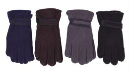 72 Units of Men's Fleece Glove Assorted Colors - Fleece Gloves