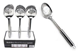 48 Wholesale Stainless Steel Slotted Serving Spoon