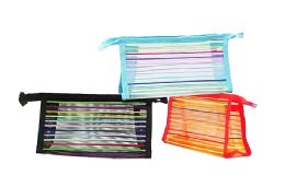 60 Pieces Mesh Cosmetic Pouch Striped - Cosmetic Cases