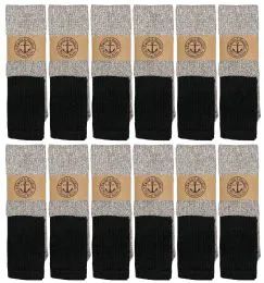 24 Pairs Men's Thermal Boot Socks 9-13 [assorted] Variegated - Mens Thermal Sock