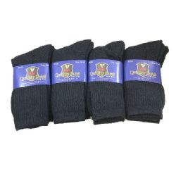 24 Pairs Black Crew Socks 10-13 - Mens Crew Socks