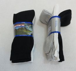 24 Wholesale Blk/gry/white Crew Socks 10-13 [hike]