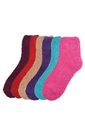 120 Wholesale Women's Fuzzy Plush Soft Socks Size 9-11