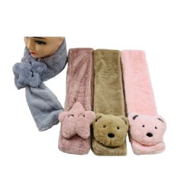 24 Pieces Child's Super Soft Scarf [bears & Stars] - Winter Scarves