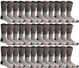 36 Pairs Yacht & Smith Mens Thermal Socks, Warm Cotton, Sock Size 10-13 - Mens Thermal Sock
