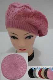 24 Pieces Knit Beret Loose Knit - Fashion Winter Hats