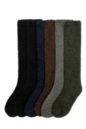 120 Pairs Womens Solid Dark Color Soft Touch Fuzzy Knee High Socks - Womens Fuzzy Socks