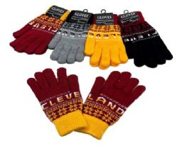 24 Wholesale Cleveland Knitted Glove In Large