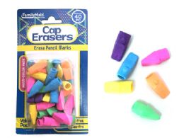 144 Wholesale 40 Pieces Multicolor Eraser Caps