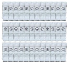 Yacht & Smith Men's Cotton 31" Inch Terry Cushioned Athletic White Tube Socks Size 13-16