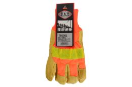 24 Units of Insulated Reflective Leather Gloves With Elastic Cuff - Working Gloves