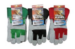 24 Units of Leather Work Gloves - Working Gloves