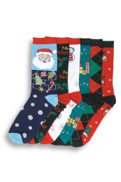 180 Pairs Women's Christmas Printed Crew Socks - Womens Crew Sock