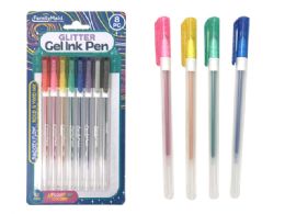 144 Units of 8 Piece Glitter Gel Ink Pens - Pens