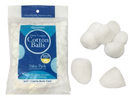 96 Pieces 300 Piece Cotton Balls Recloseable Bag - Cotton Balls & Swabs