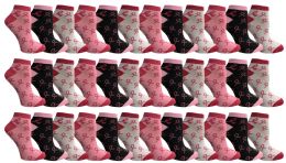 36 Wholesale Yacht & Smith Women's Assorted Colored Breast Cancer Awareness Ankle Socks