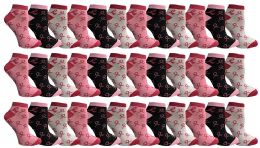 Pink Ribbon Breast Cancer Awareness Ankle/crew Socks For Women (36 Pairs Assorted, Ankle Socks)