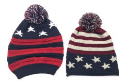 24 Pieces Usa Knit Winter Hat - Winter Beanie Hats