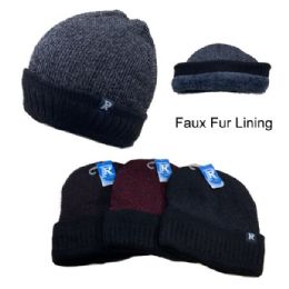 48 Pieces PlusH-Lined Knit Toboggan - Winter Beanie Hats
