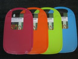 24 Wholesale Plastic Cutting Board Rectangle Assorted Color