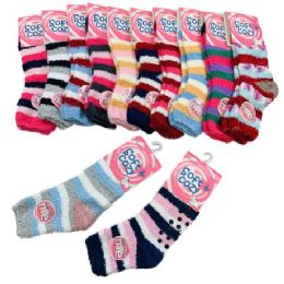 48 Units of Womens NoN-Slip Soft & Cozy Fuzzy Socks - Womens Fuzzy Socks