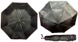 24 Wholesale Solid Black Color Umbrella