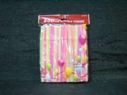 36 Pieces 200 Pieces Straws Neon Color - Straws and Stirrers