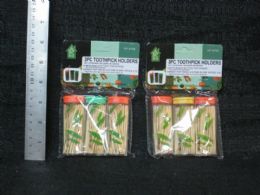 72 Units of 3 Pack Toothpick Holder Travel Set - Toothpicks