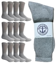 12 Pairs Yacht & Smith Men's Cotton Terry Cushioned King Size Crew Socks - Big And Tall Mens Crew Socks