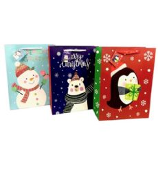 192 Wholesale Medium Matte Christmas Gift Bag