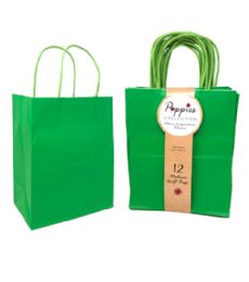 30 Pieces 12 Count Small Green Craft Bag With Band - Gift Bags