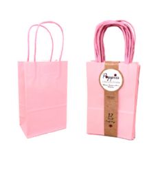 30 Pieces 12 Count Small Light Pink Craft Bag With Band - Gift Bags