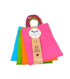 30 Pieces 12 Count Medium Neon Craft Bag With Band - Gift Bags