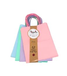 30 Pieces 12 Count Medium Pastel Color Craft Bag With Band - Gift Bags