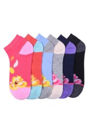 432 Wholesale Woman's Floral Printed Ankle Socks