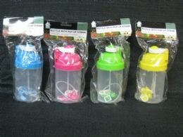 24 Wholesale Plastic Water Bottle Kids With Strap Clear