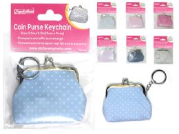 288 Wholesale Polka Dot Coin Purse Keychain