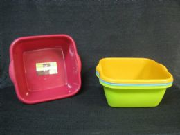 36 Pieces Plastic Basin Rectangle New Material Assorted Color - Buckets & Basins