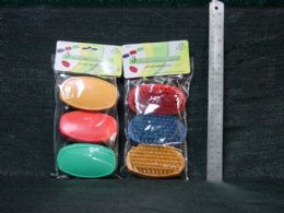 36 Wholesale Plastic 3 Piece Oval Brushes