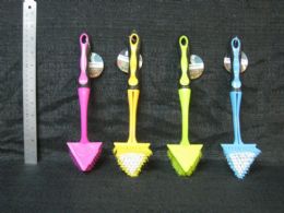 24 Wholesale Plastic Brush Triangle With Removable Handle Assorted Color