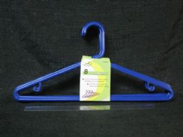38 Wholesale Plastic Hanger 8 Piece Royal Blue