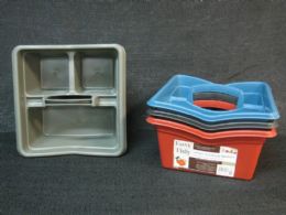 36 Bulk Plastic Carrier With Handle Square Assorted Color