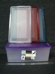 36 Bulk Plastic Shoe Box Heavy Duty Lock Lid Assorted Colors