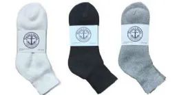 360 Wholesale Yacht & Smith Women's Cotton Mid Ankle Socks Set Assorted Colors Black, White Gray Size 9-11