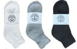 360 Wholesale Yacht & Smith Men's Cotton Mid Ankle Socks Set Assorted Colors Black, White Gray Size 10-13
