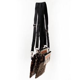 24 Wholesale 7 Inch Crossbody Bags 3 In 1 With 2 Zippered Pockets In 3 Assorted Leopard Prints