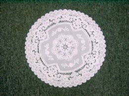 600 Pieces Crochet Round Placemat Beige - Placemats