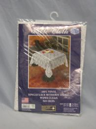 72 Wholesale Vinyl Lace Crochet Square Tablecloth
